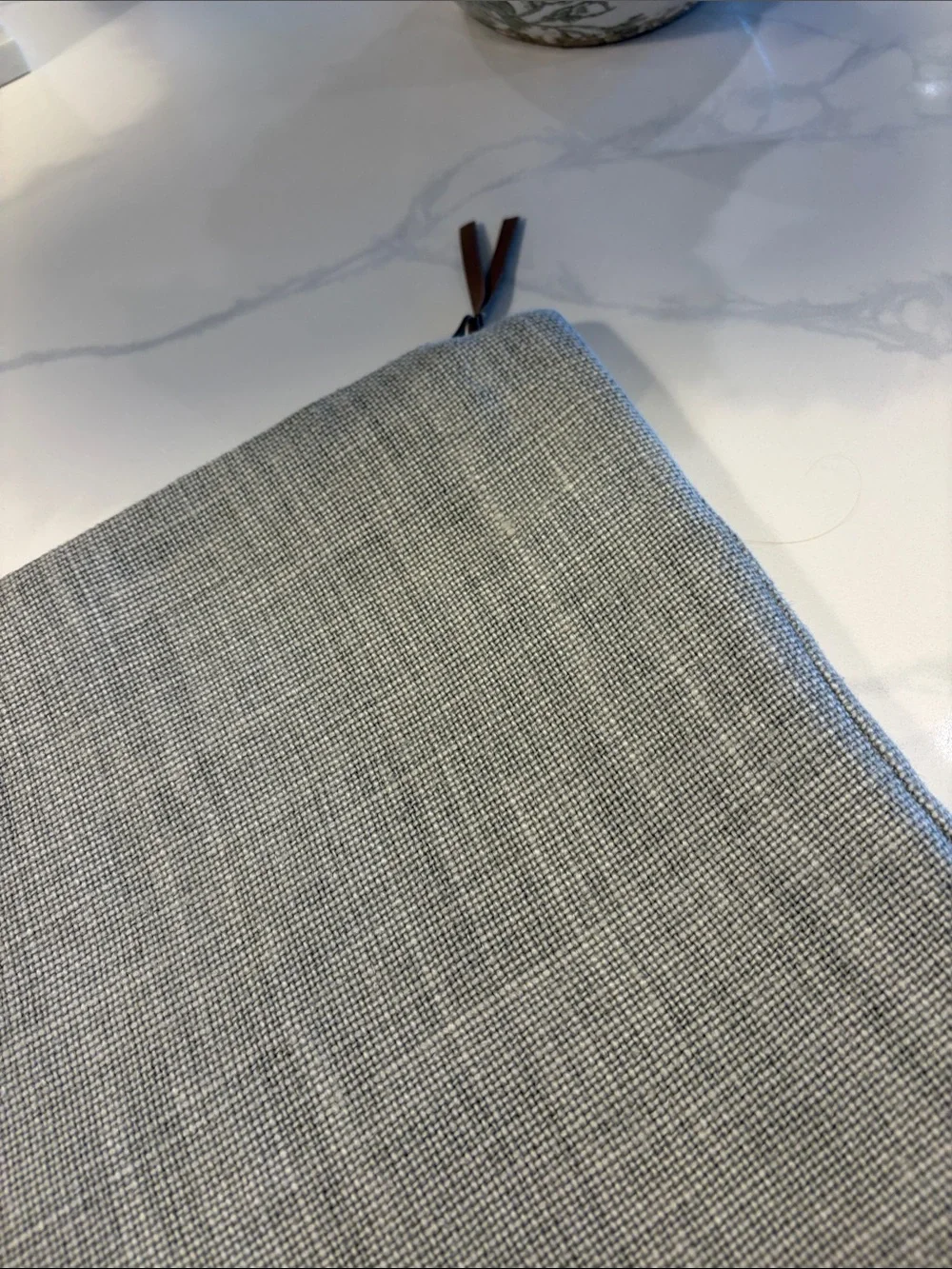 Pottery Barn Mineral Blue/light gray Belgian Linen Pillow Cover 24 x 24”